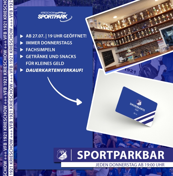 Sportparkbar ab Donnerstag wieder geöffnet