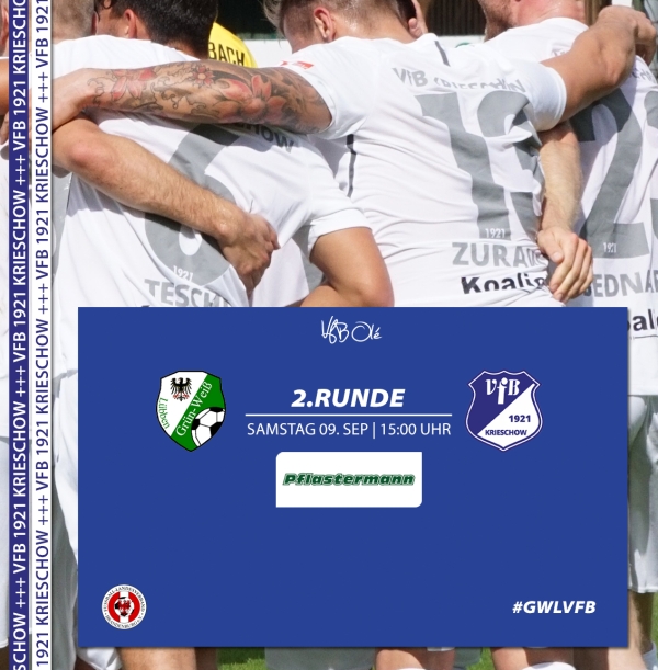 Infos zur 2. Runde im Landespokal gegen Grün-Weiß Lübben